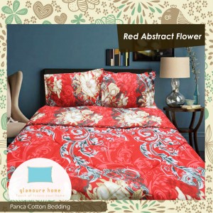 Sprei Katun Panca Glamoure Home red abstract flower