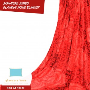 Selimut Bulu Glamoure red of roses